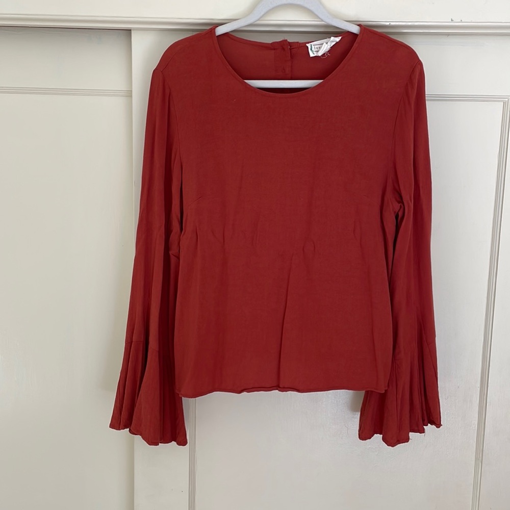 Love Riche Blouse with Bell Sleeves - orange - size L